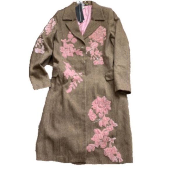 Italian Designer - Compagnia Italiana- Hand Embroidered Dress Coat - Picture 1 of 5